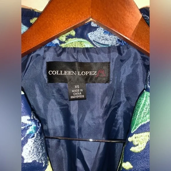 Colleen Lopez Terra Cotta Embroidered Floral Faux Leather Moto Jacket XS - Picture 5 of 8